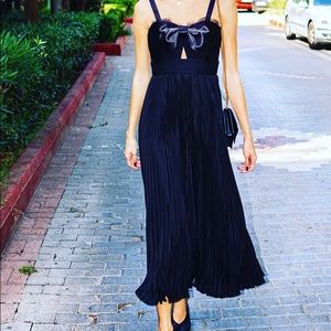 NWT Self Portrait Tailored Crepe Bow Midi Dress